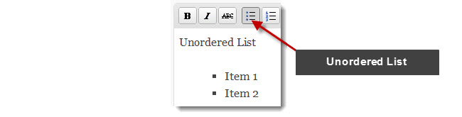 unordered lists